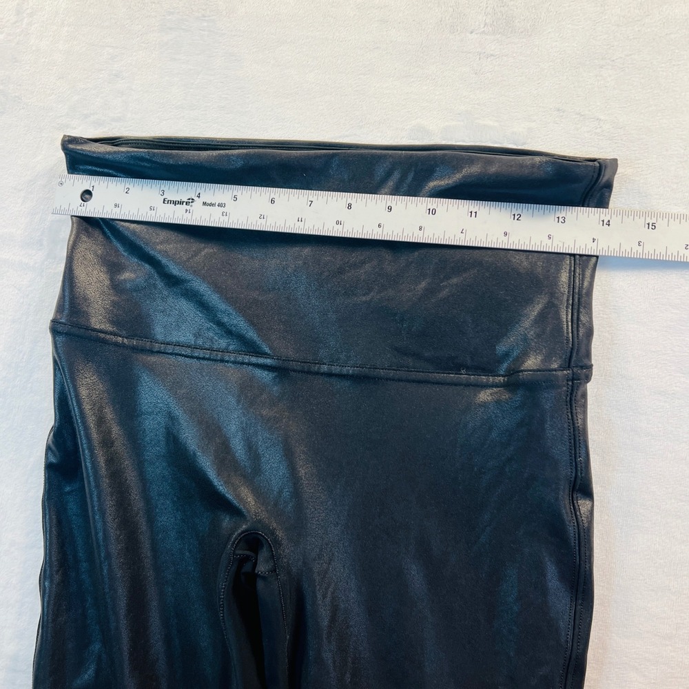Spanx Faux Leather Leggings Very Black High Waisted Shaping XL 24319R - Picture 5 of 8